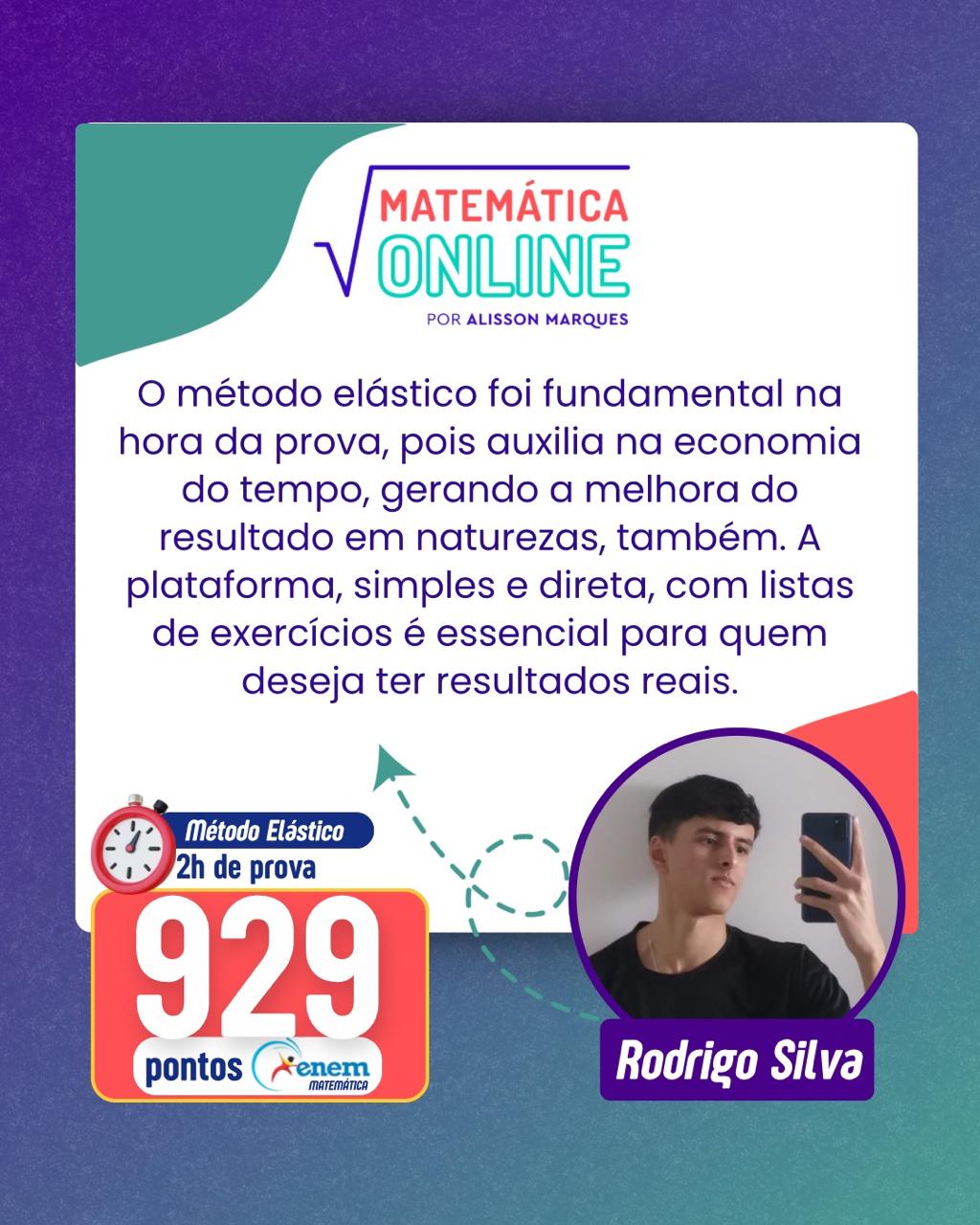 Depoimento de Rodrigo Silva, aluno aprovado do Matemática Online